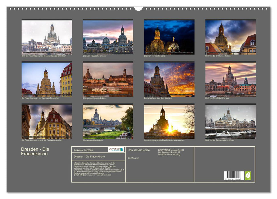 Dresden - Die Frauenkirche (CALVENDO Wandkalender 2026)