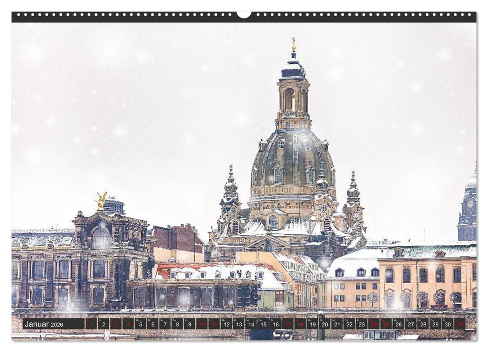 Dresden - Die Frauenkirche (CALVENDO Wandkalender 2026)