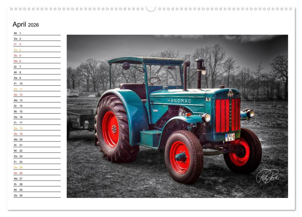 Trecker - Oldtimer / Geburtstagskalender (CALVENDO Premium Wandkalender 2026)