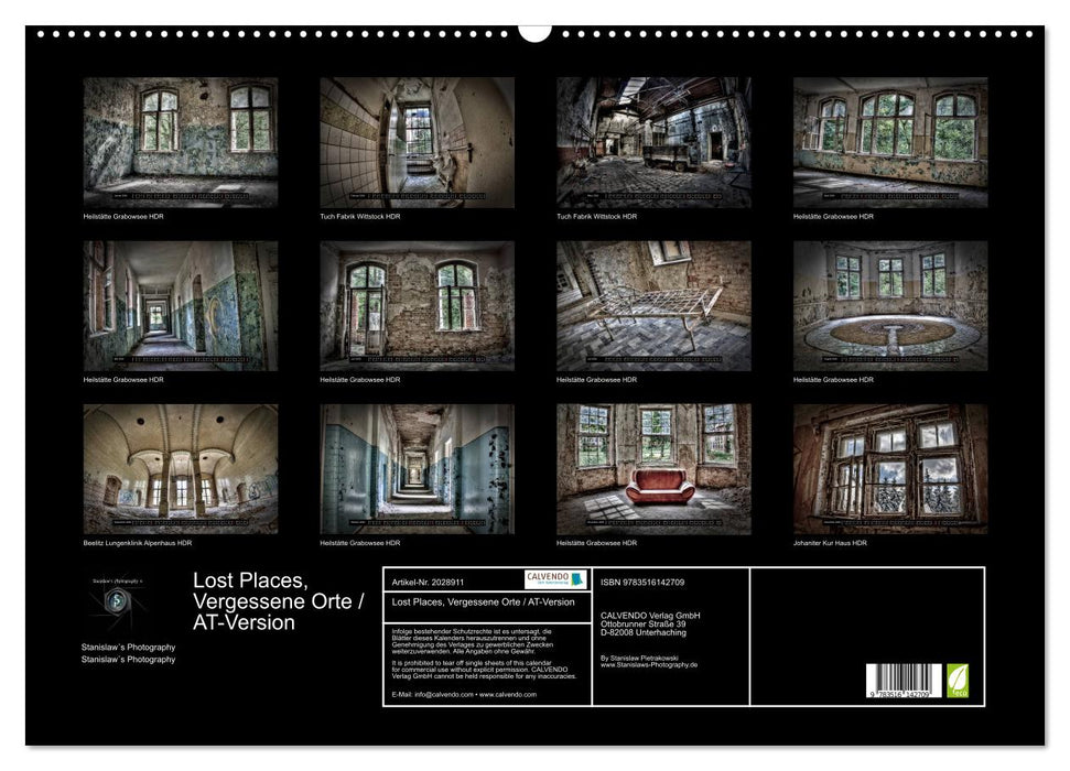 Lost Places, Vergessene Orte / AT-Version (CALVENDO Wandkalender 2026)