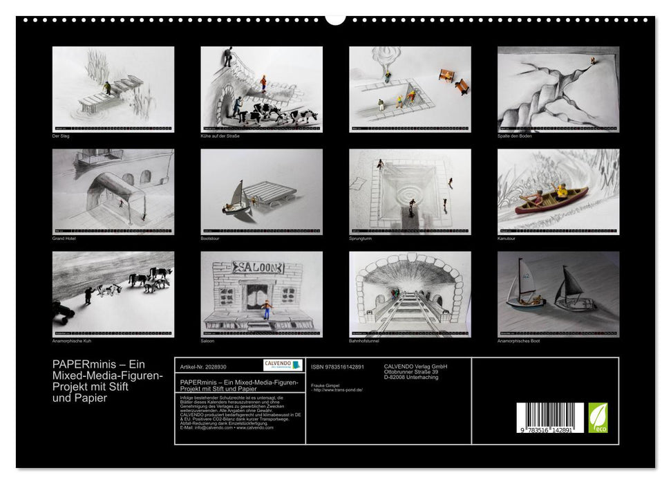 PAPERminis – Ein Mixed-Media-Figuren-Projekt mit Stift und Papier (CALVENDO Premium Wandkalender 2026)