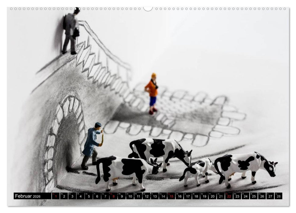 PAPERminis – Ein Mixed-Media-Figuren-Projekt mit Stift und Papier (CALVENDO Premium Wandkalender 2026)