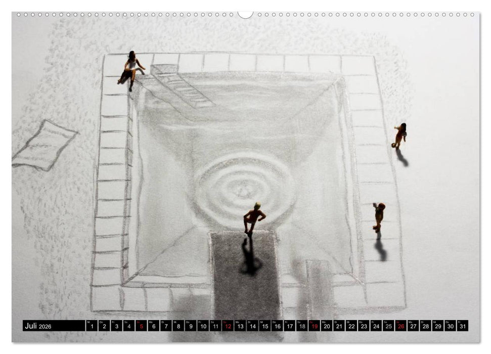 PAPERminis – Ein Mixed-Media-Figuren-Projekt mit Stift und Papier (CALVENDO Premium Wandkalender 2026)