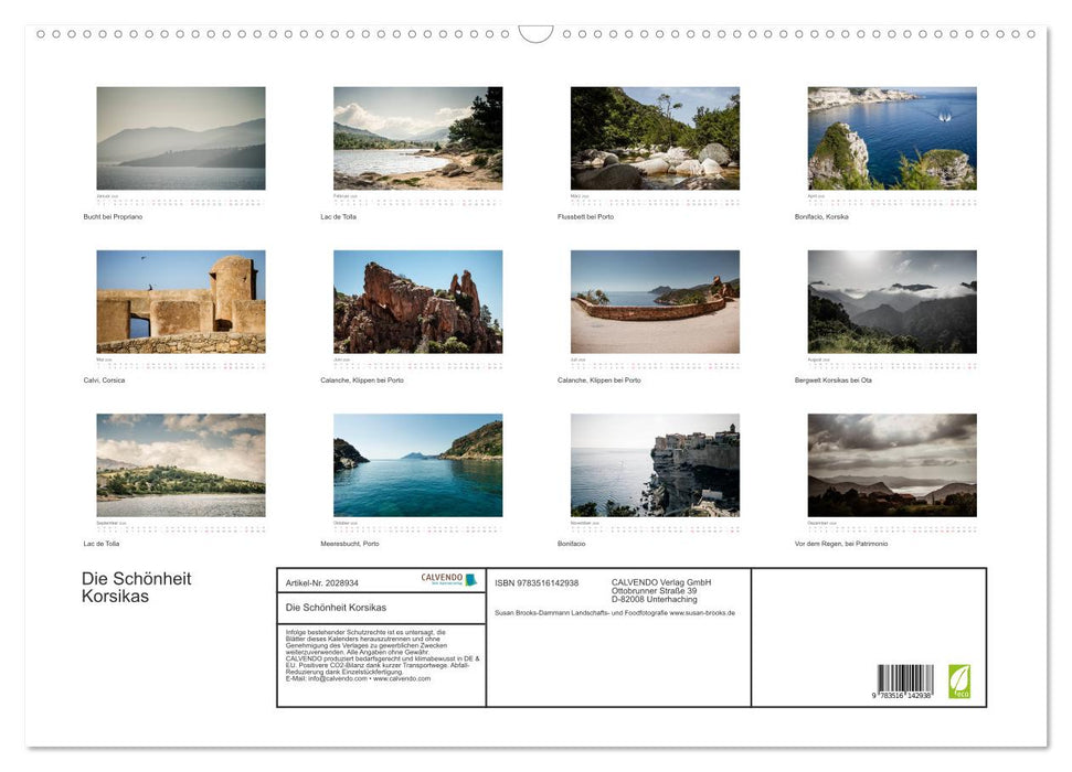 Die Schönheit Korsikas (CALVENDO Wandkalender 2026)