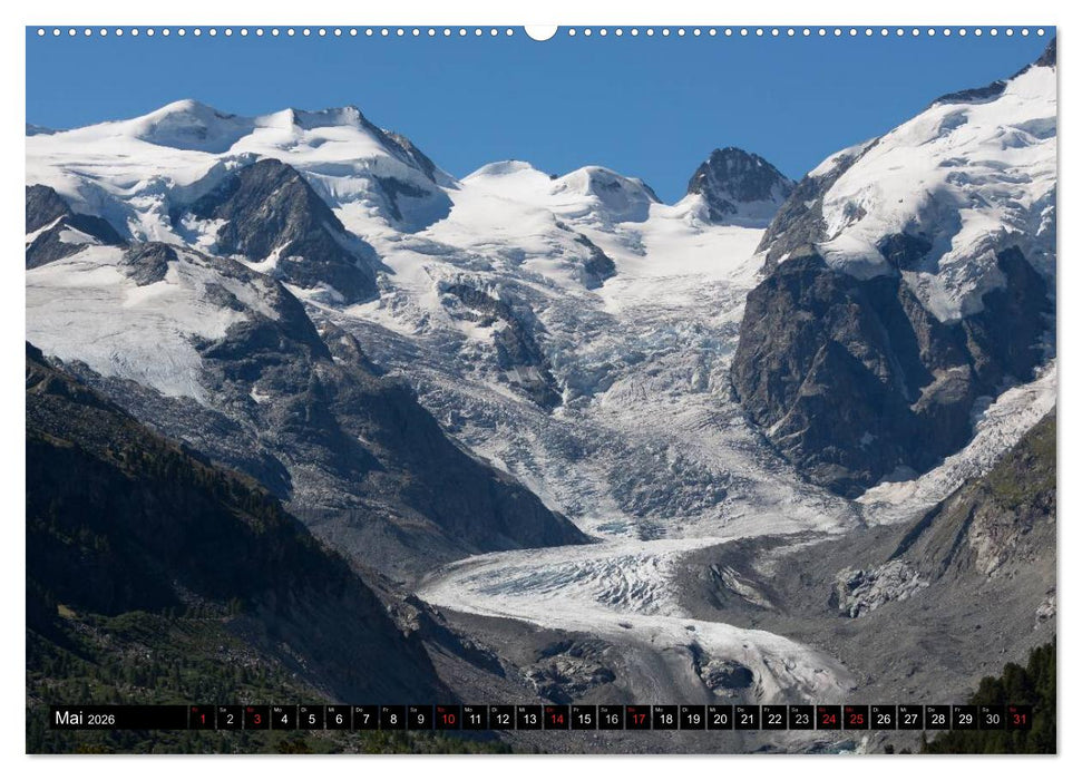 Fantastische Schweizer Bergwelt - Gipfel und Gletscher (CALVENDO Wandkalender 2026)