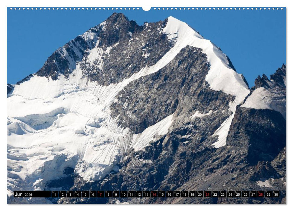Fantastische Schweizer Bergwelt - Gipfel und Gletscher (CALVENDO Wandkalender 2026)
