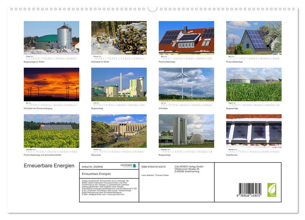 Erneuerbare Energien (CALVENDO Premium Wandkalender 2026)