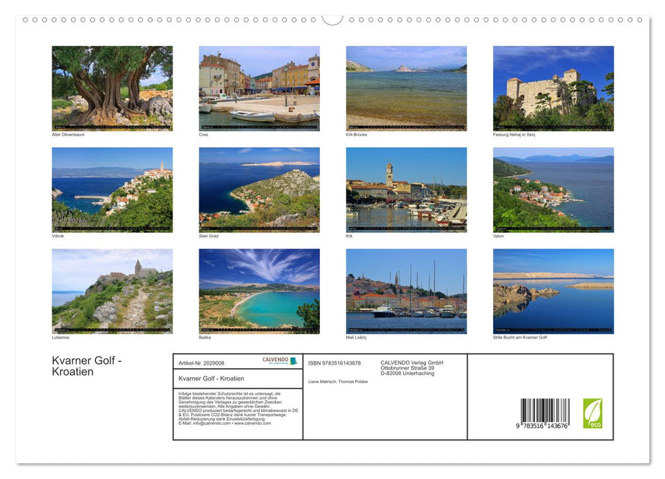 Kvarner Golf - Kroatien (CALVENDO Premium Wandkalender 2026)