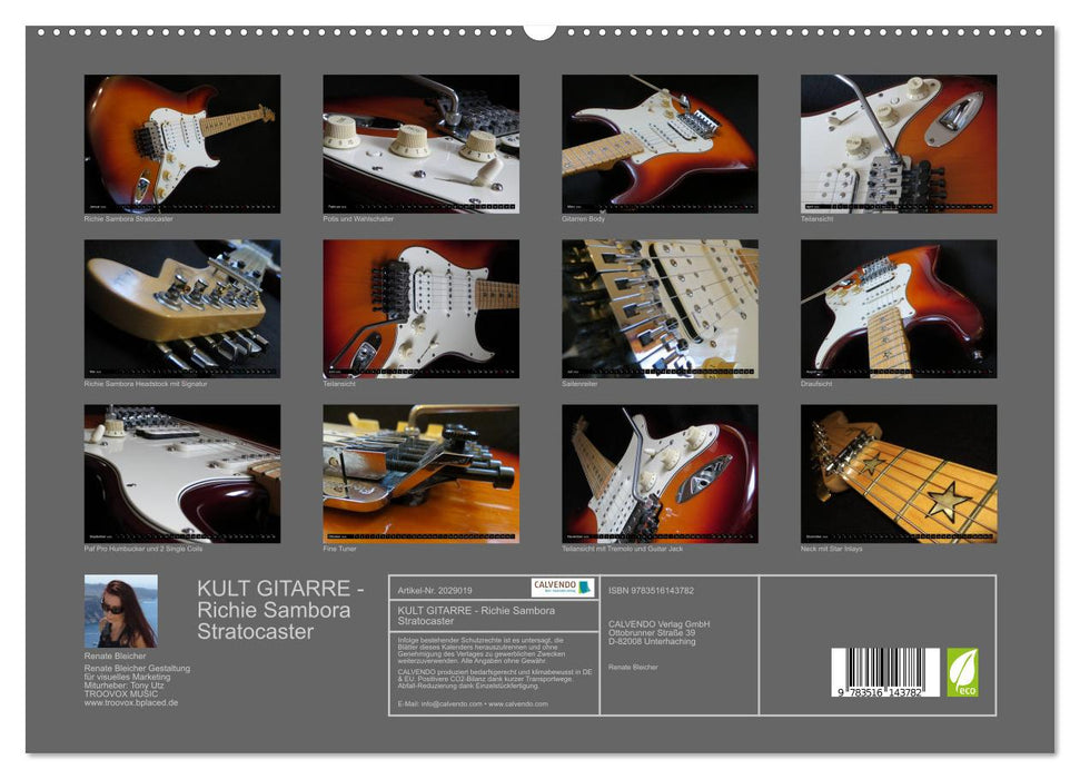 KULT GITARRE - Richie Sambora Stratocaster (CALVENDO Premium Wandkalender 2026)