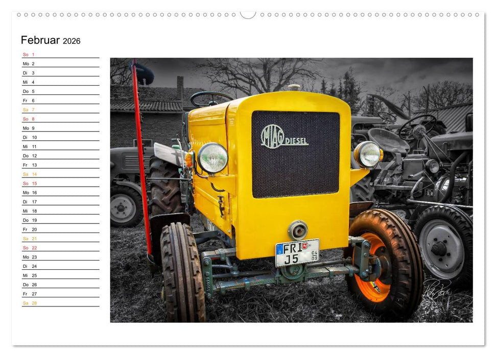 Trecker - Oldtimer / Geburtstagskalender (CALVENDO Wandkalender 2026)