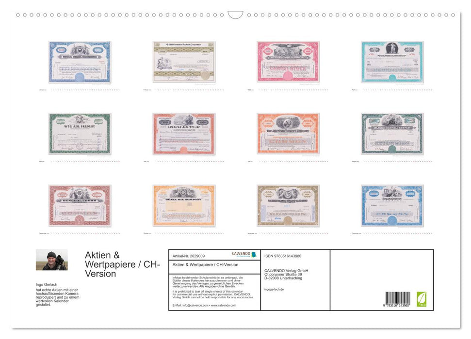 Aktien & Wertpapiere / CH-Version (CALVENDO Wandkalender 2026)