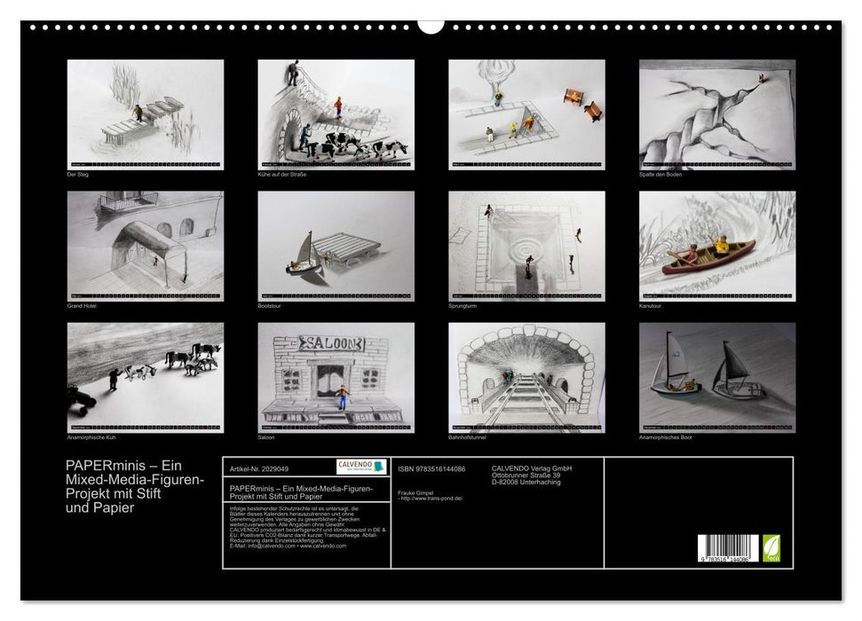 PAPERminis – Ein Mixed-Media-Figuren-Projekt mit Stift und Papier (CALVENDO Wandkalender 2026)