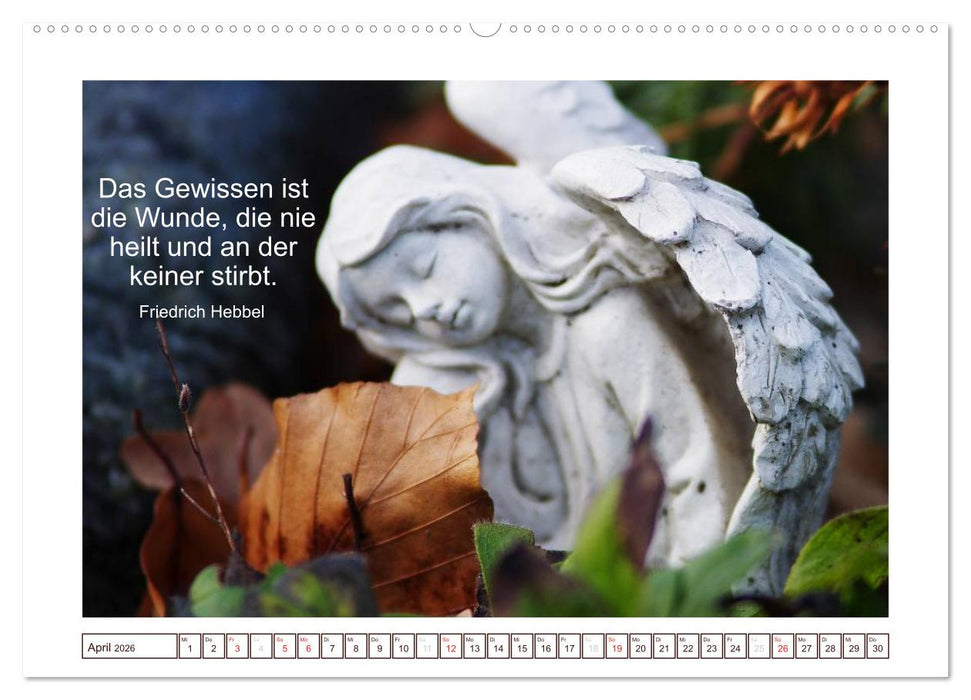 Engel-Kalender mit Zitaten (CALVENDO Premium Wandkalender 2026)