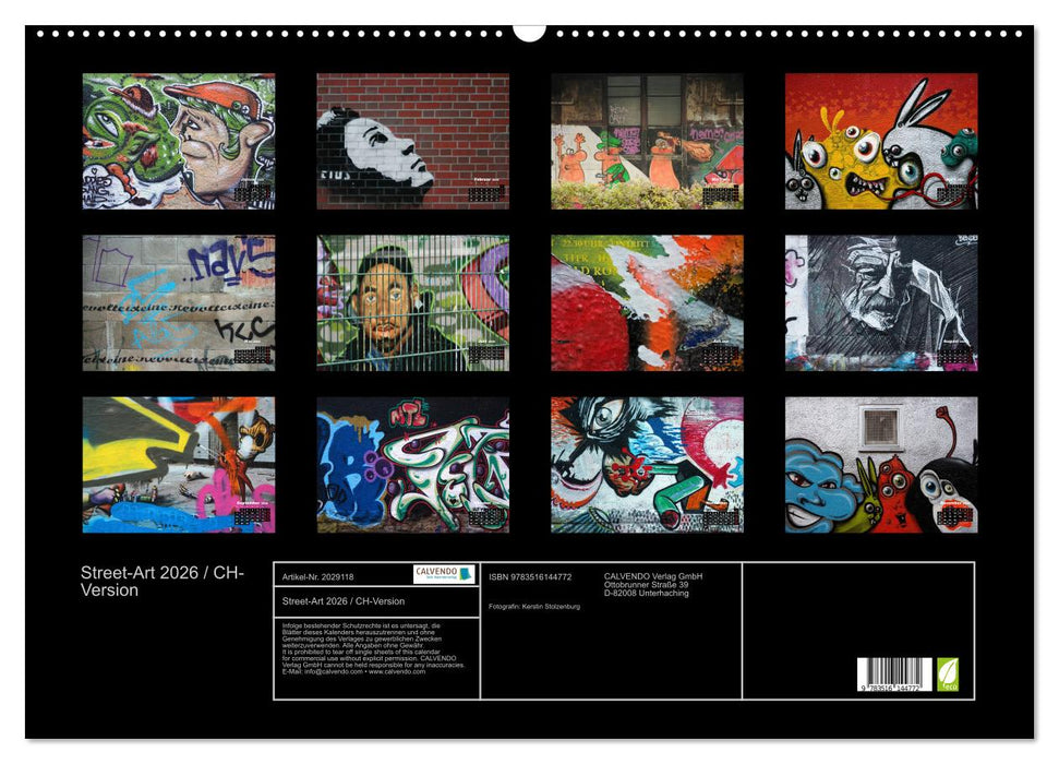 Street-Art 2026 / CH-Version (CALVENDO Wandkalender 2026)