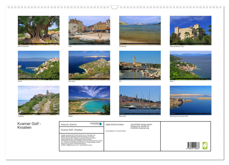 Kvarner Golf - Kroatien (CALVENDO Wandkalender 2026)