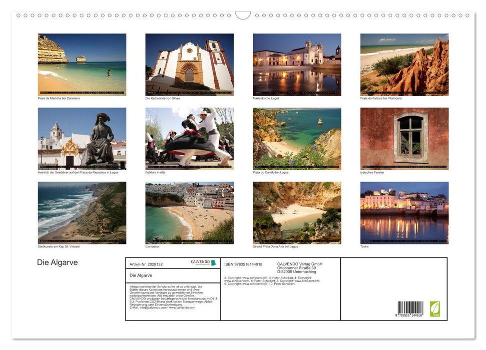 Die Algarve (CALVENDO Wandkalender 2026)
