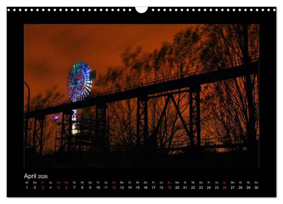 Extraschicht im Ruhrgebiet - Nachts ist es nicht dunkel! (CALVENDO Wandkalender 2026)