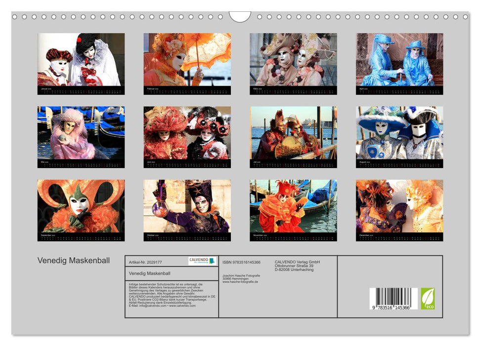 Venedig Maskenball (CALVENDO Wandkalender 2026)