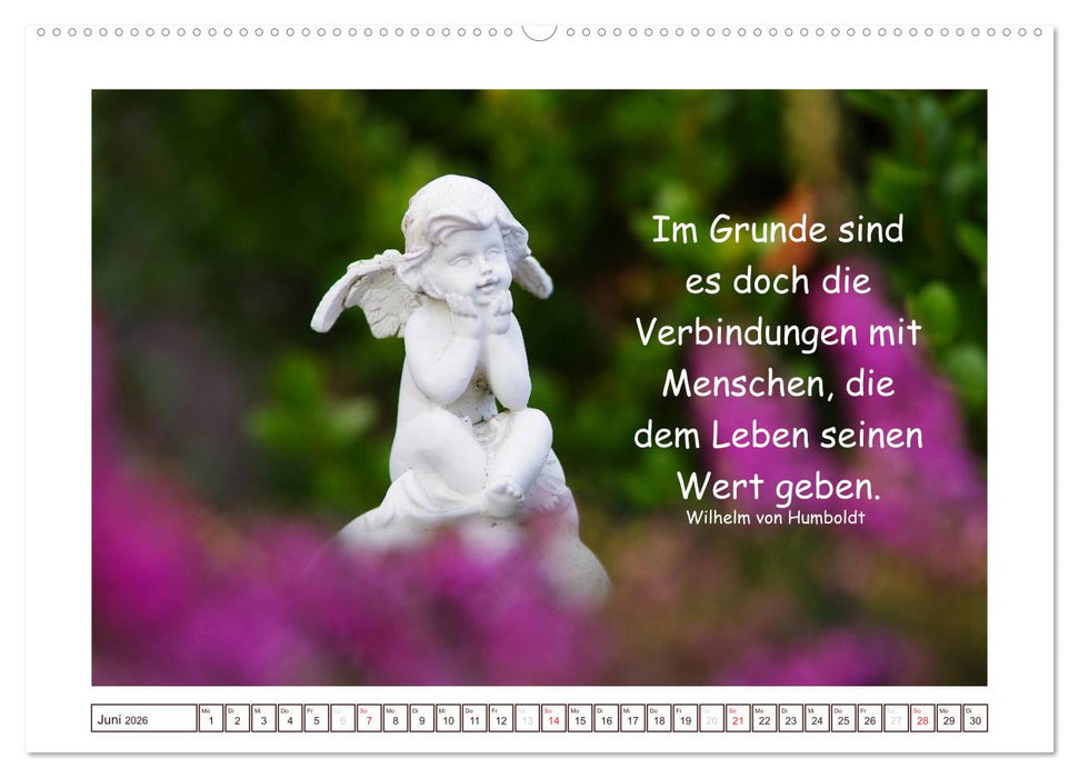 Engel-Kalender mit Zitaten (CALVENDO Wandkalender 2026)