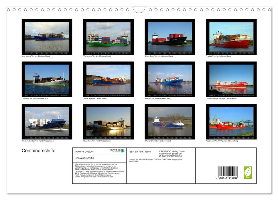 Containerschiffe (CALVENDO Wandkalender 2026)