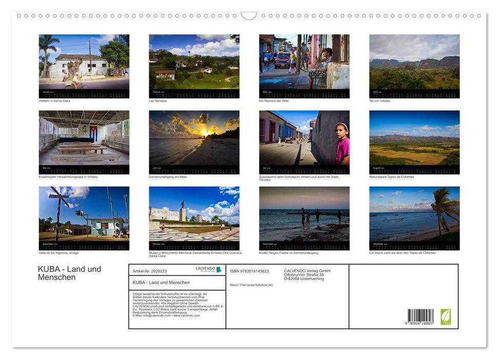 KUBA - Land und Menschen (CALVENDO Wandkalender 2026)
