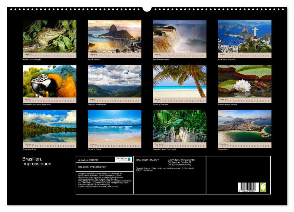 Brasilien. Impressionen (CALVENDO Wandkalender 2026)