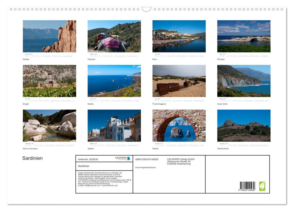 Sardinien (CALVENDO Wandkalender 2026)