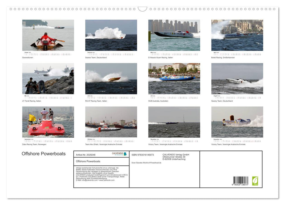 Offshore Powerboats (CALVENDO Wandkalender 2026)