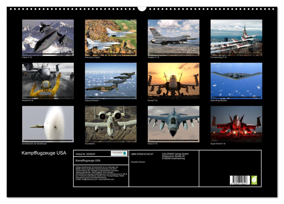 Kampfflugzeuge USA (CALVENDO Wandkalender 2026)