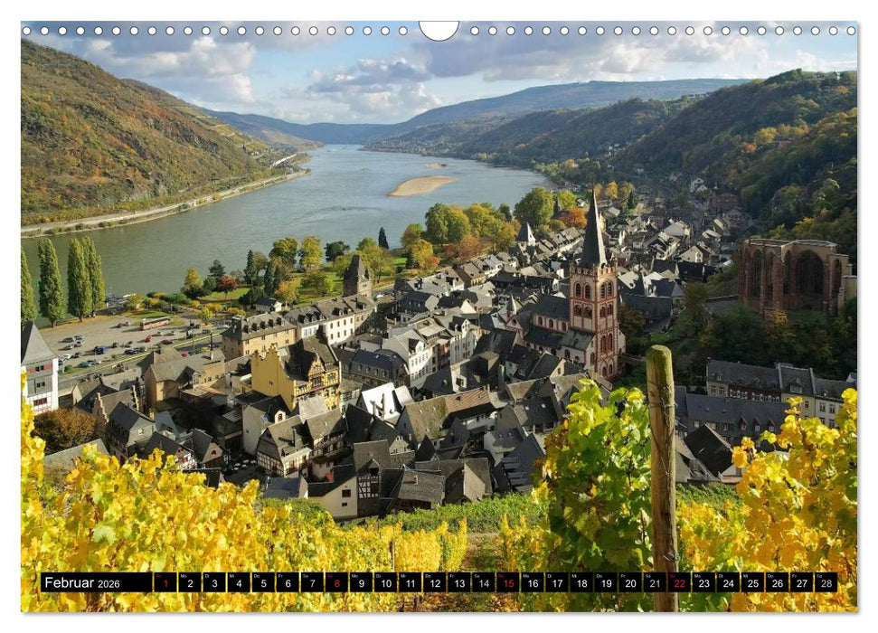 Der Rhein. Oberes Mittelrheintal von Bingen bis Koblenz (CALVENDO Wandkalender 2026)