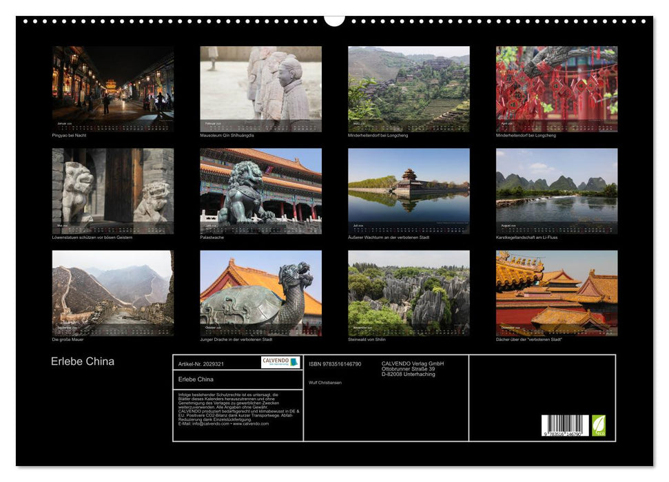 Erlebe China (CALVENDO Wandkalender 2026)