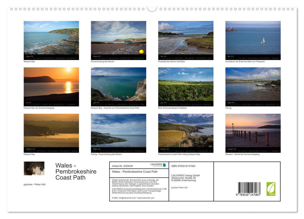 Wales - Pembrokeshire Coast Path (CALVENDO Premium Wandkalender 2026)