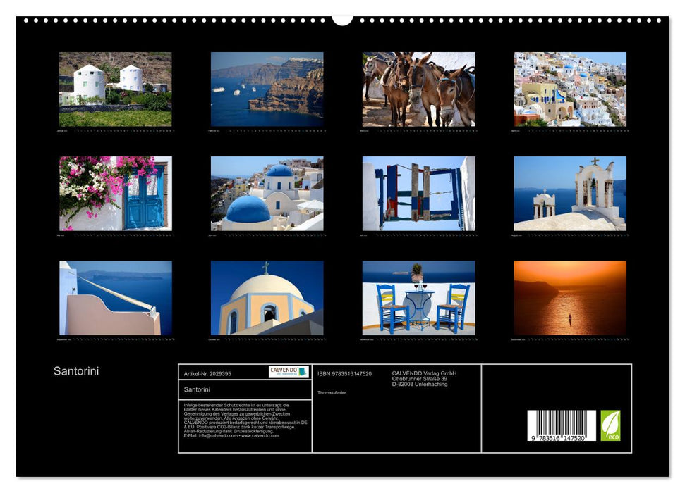 Santorini (CALVENDO Premium Wandkalender 2026)