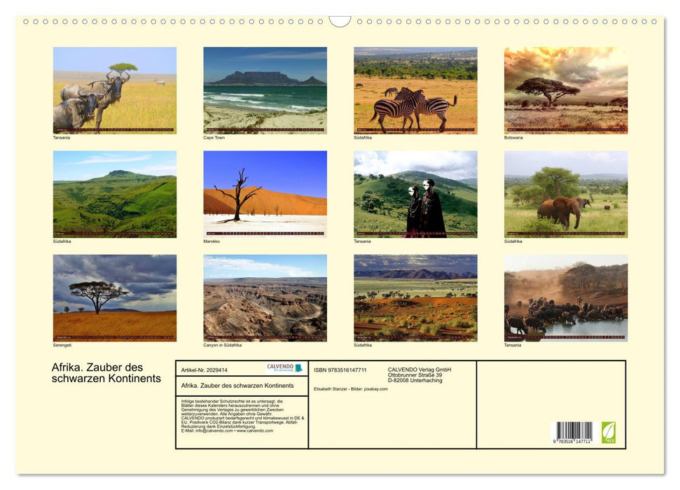 Afrika. Zauber des schwarzen Kontinents (CALVENDO Wandkalender 2026)