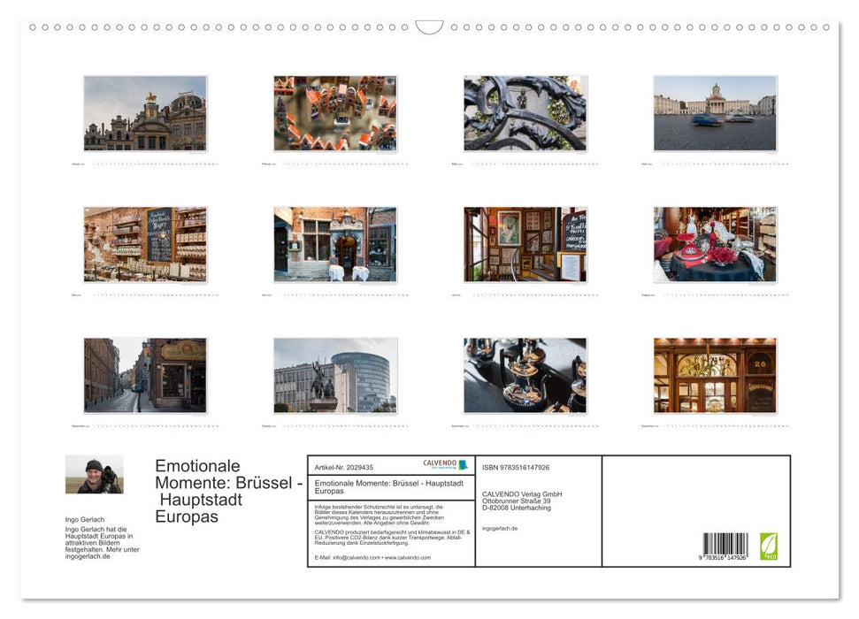 Emotionale Momente: Brüssel - Hauptstadt Europas (CALVENDO Wandkalender 2026)