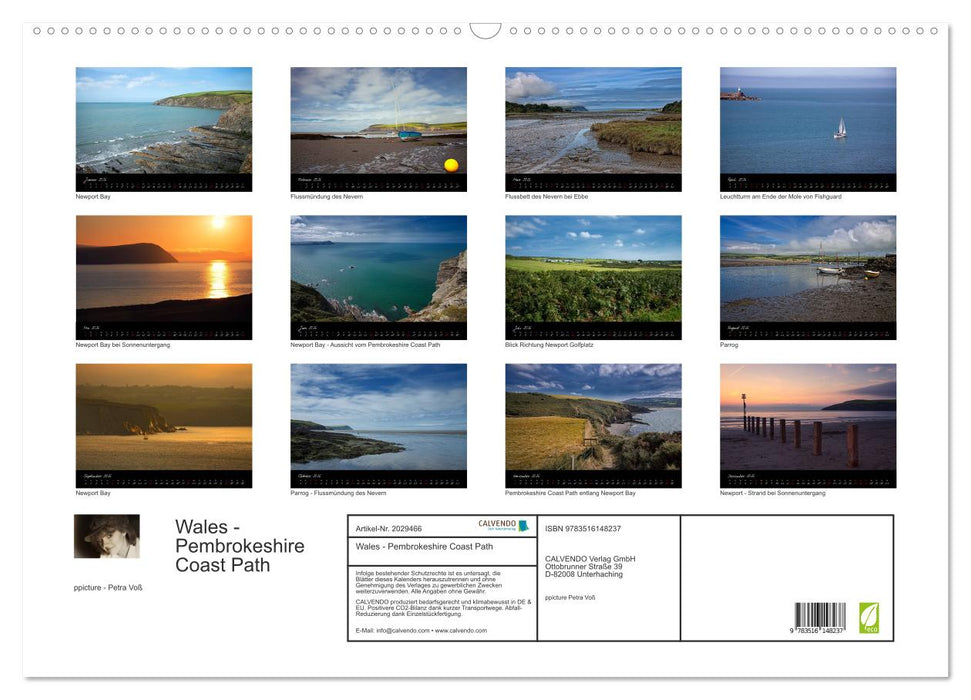 Wales - Pembrokeshire Coast Path (CALVENDO Wandkalender 2026)