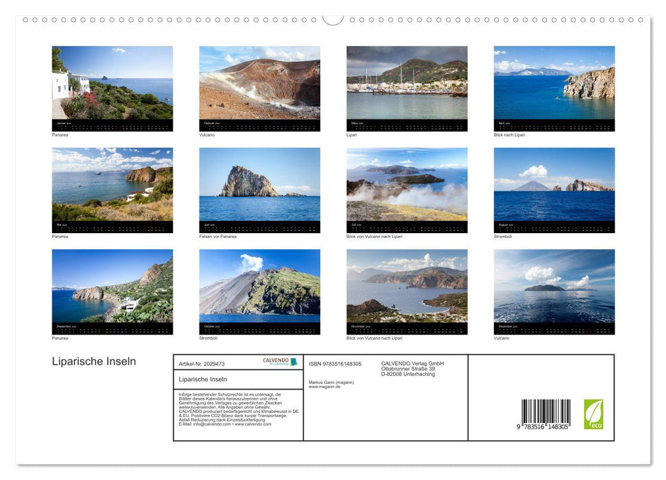 Liparische Inseln (CALVENDO Premium Wandkalender 2026)