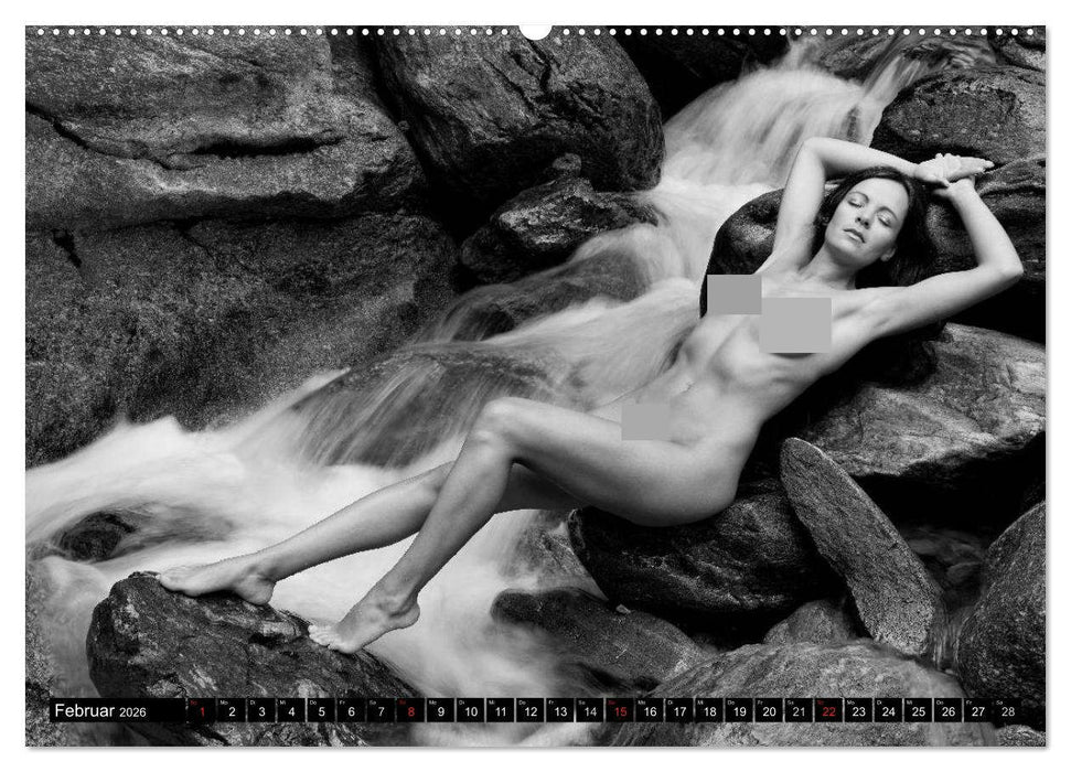 Landschaftsaktfotografie – Felsen und Wasser im Tessin (CALVENDO Premium Wandkalender 2026)