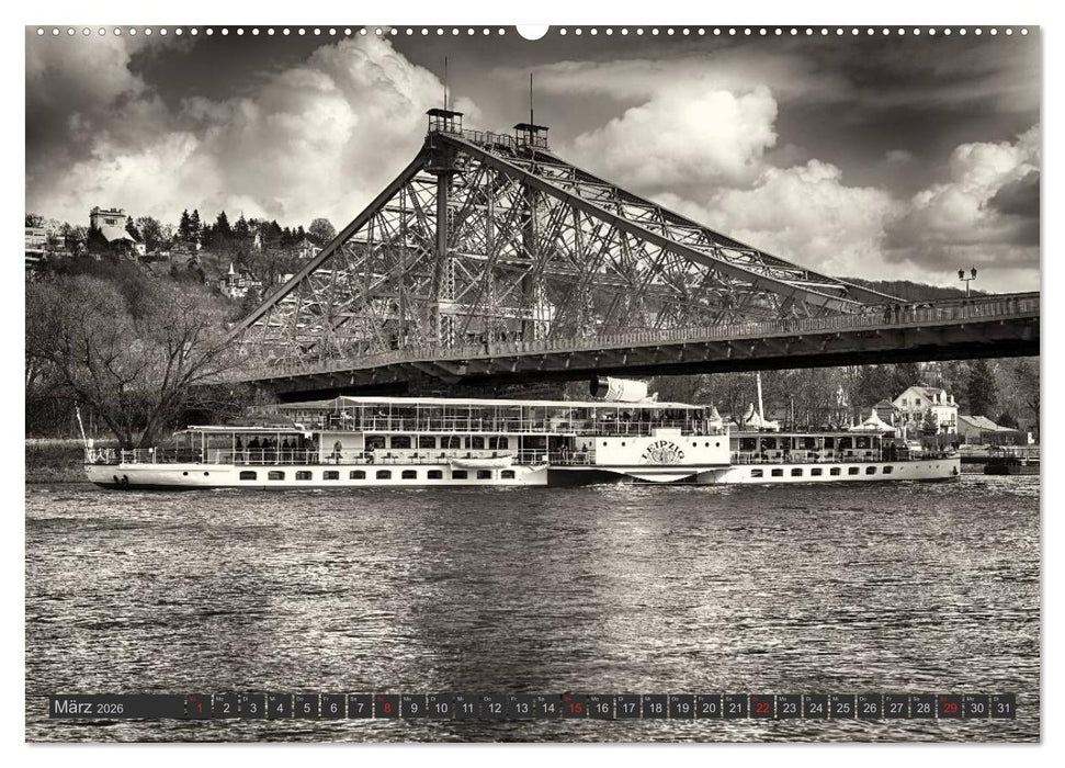 Schaufelraddampfer der Sächsischen Dampfschiffahrt (CALVENDO Premium Wandkalender 2026)