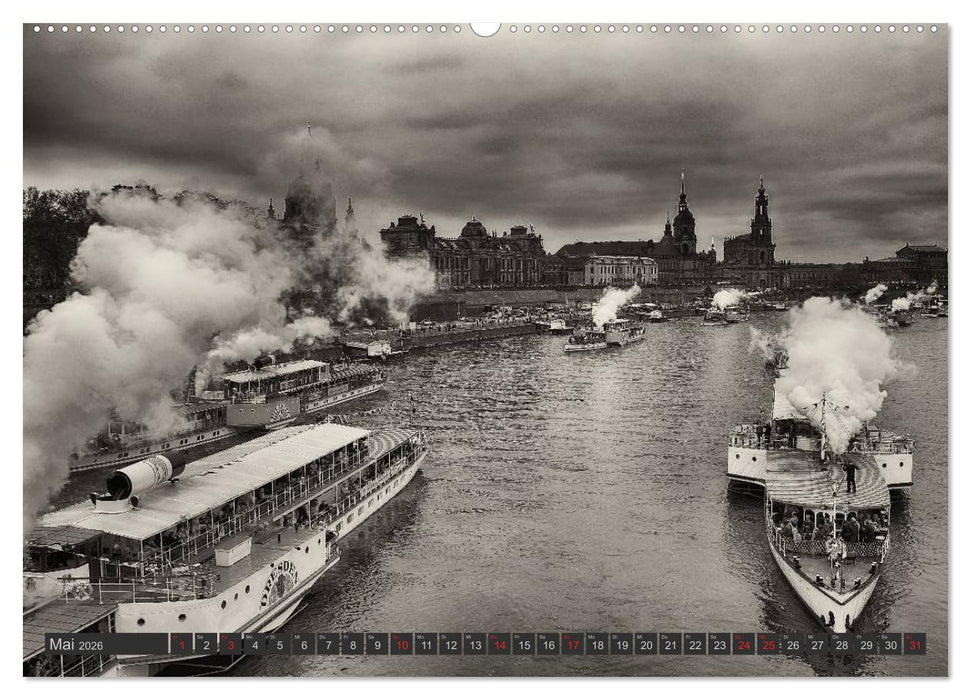 Schaufelraddampfer der Sächsischen Dampfschiffahrt (CALVENDO Premium Wandkalender 2026)