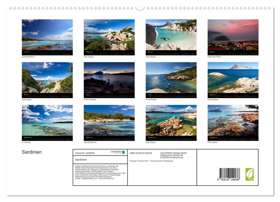 Sardinien (CALVENDO Premium Wandkalender 2026)