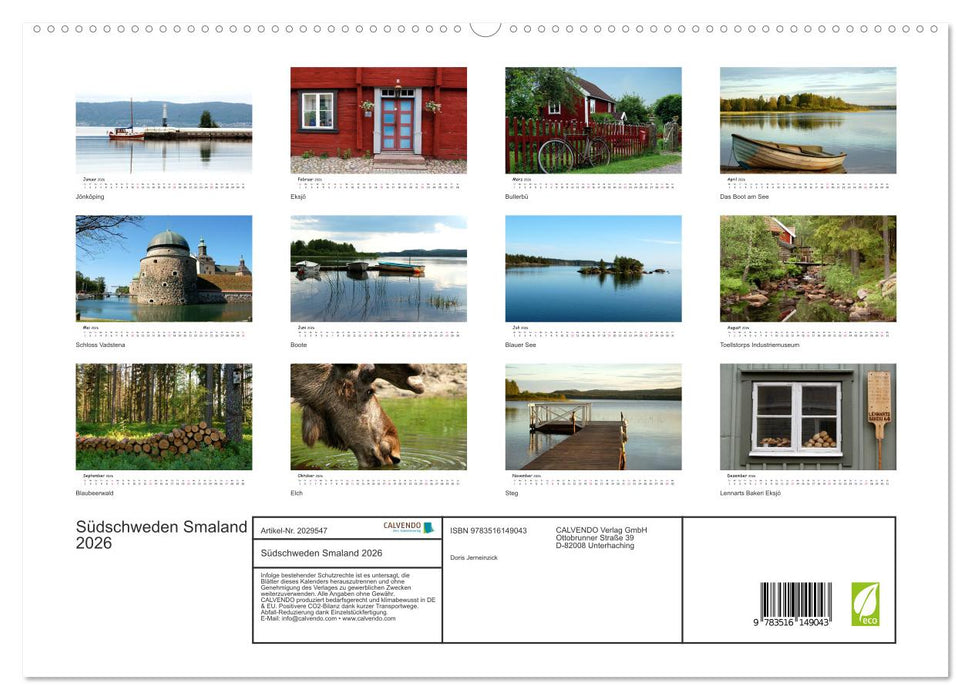 Südschweden Smaland 2026 (CALVENDO Premium Wandkalender 2026)