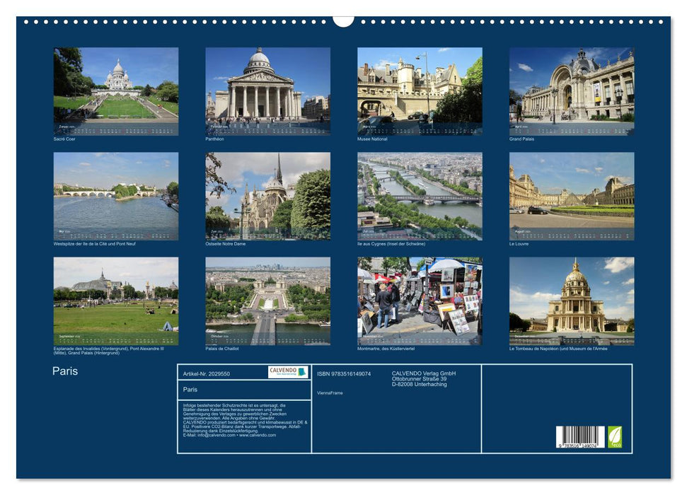 Paris (CALVENDO Wandkalender 2026)