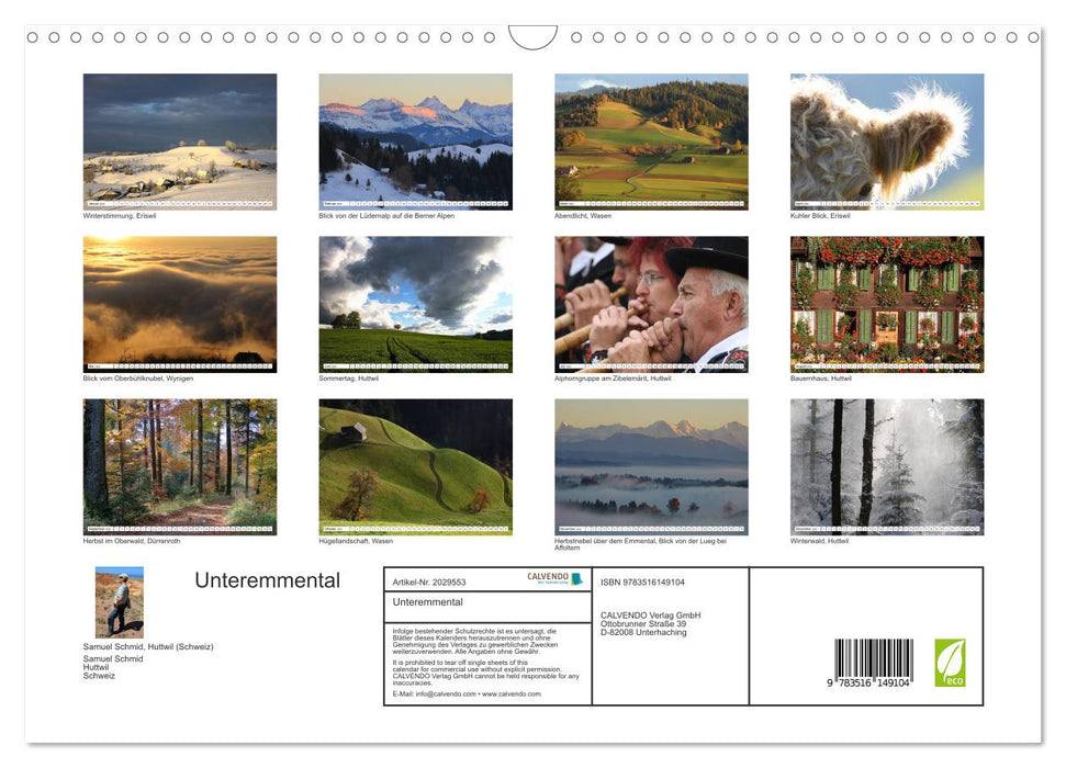 Unteremmental (CALVENDO Wandkalender 2026)