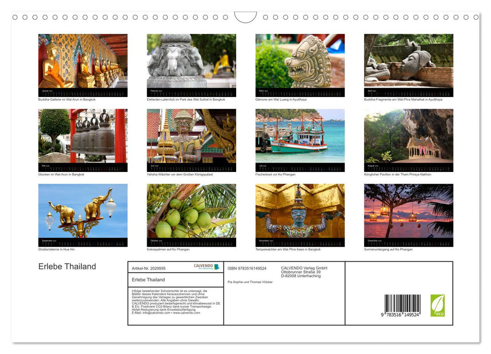 Erlebe Thailand (CALVENDO Wandkalender 2026)