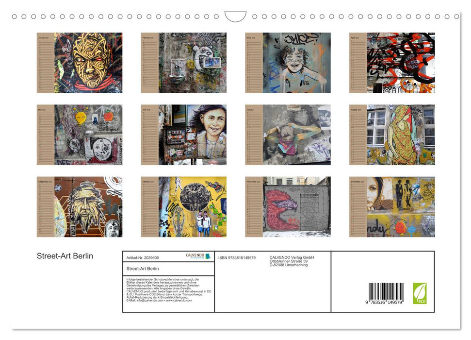 Street-Art Berlin (CALVENDO Wandkalender 2026)