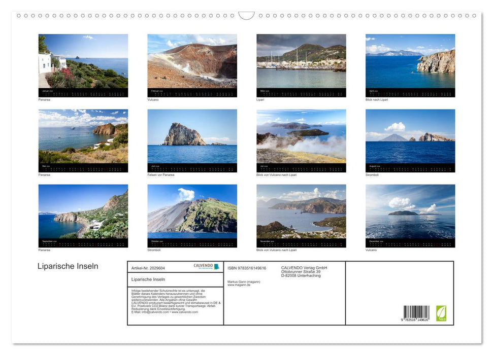 Liparische Inseln (CALVENDO Wandkalender 2026)
