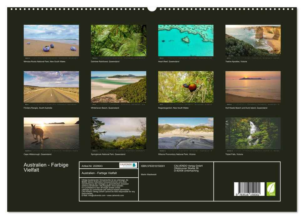 Australien - Farbige Vielfalt (CALVENDO Premium Wandkalender 2026)