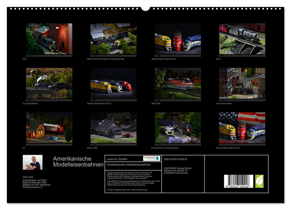 Amerikanische Modelleisenbahnen (CALVENDO Premium Wandkalender 2026)
