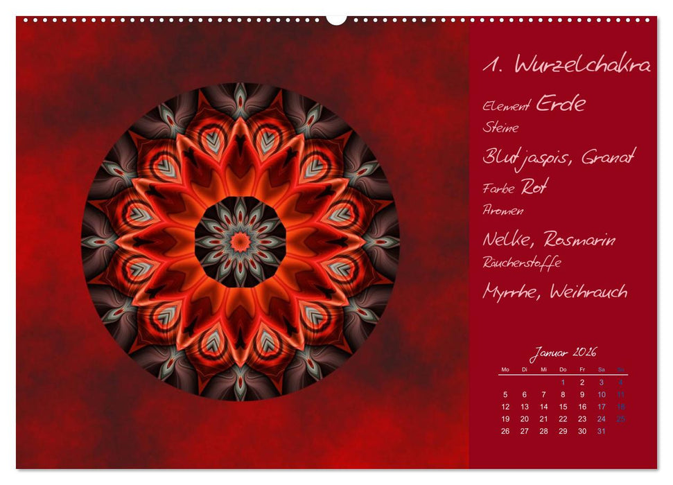 Kleine Chakrenlehre (CALVENDO Premium Wandkalender 2026)